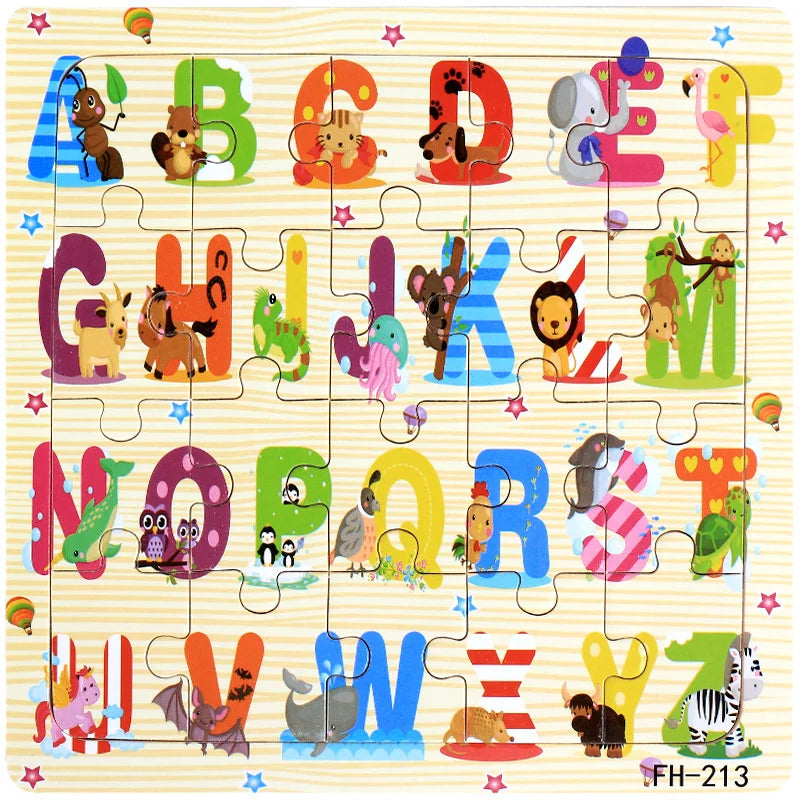 LAQTA Montessori 3D puzzle featuring colorful, interlocking wooden pieces for educational and imaginative play.