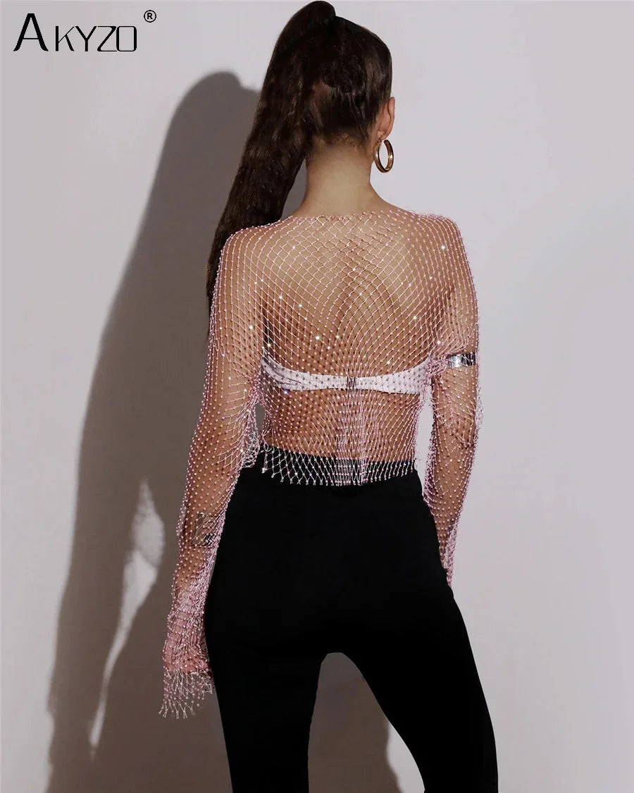 Autumn women’s sexy see-through dress by LAQTA featuring stylish, lightweight fabric and a chic, figure-flattering design.