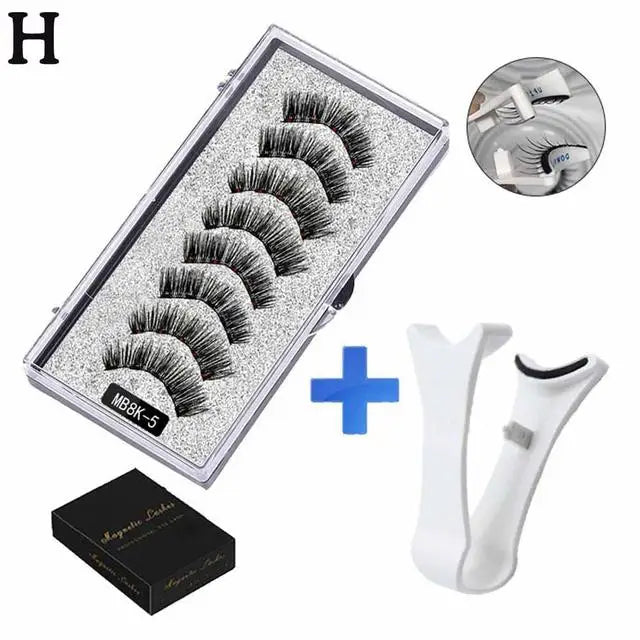 Natural Magnetic 3D Eyelashes by LAQTA showcasing full, voluminous lash extensions with a natural curl and magnetic attachment.