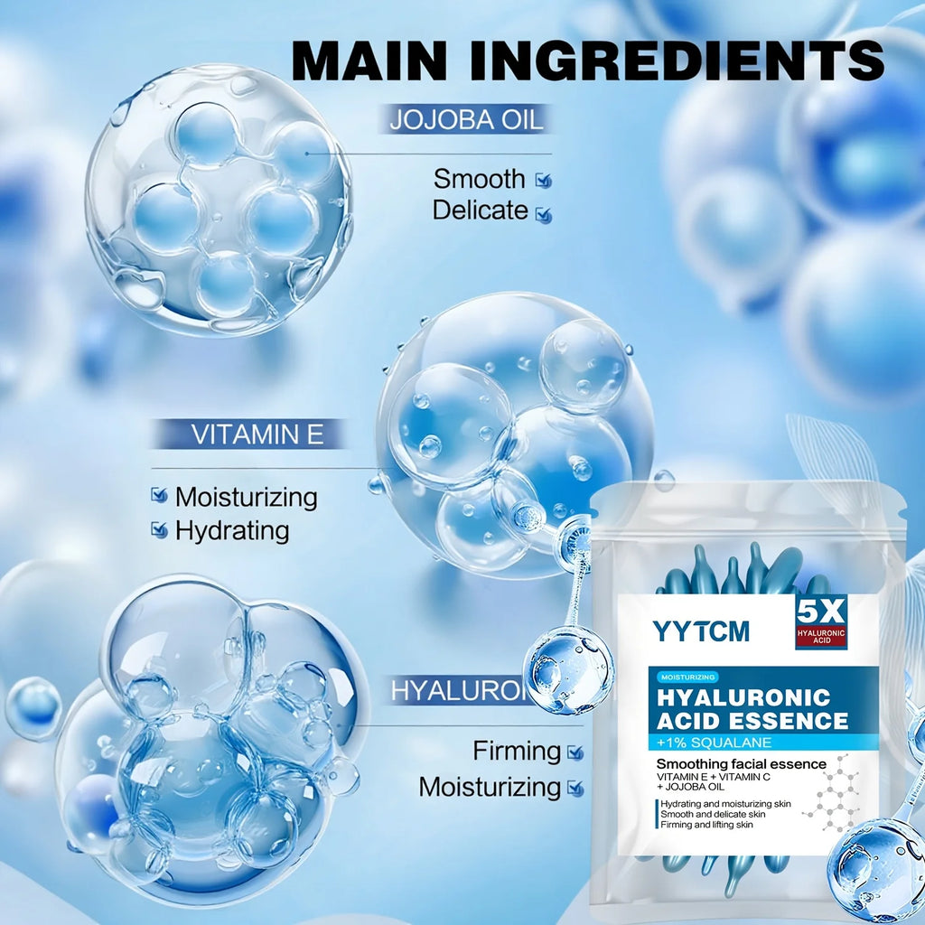 LAQTA Hyaluronic Acid Deep Moisturizing Capsule showing a close-up of the clear capsule with a smooth, glossy texture.