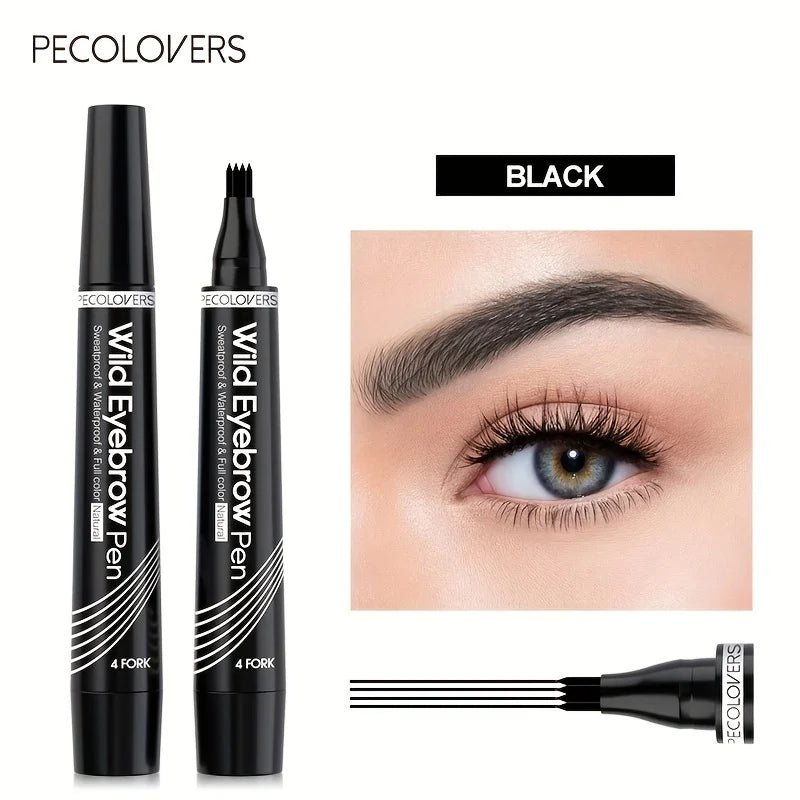 LAQTA eyebrow pen with 6 color options, featuring a fine tip for precise application and natural-looking brows.
