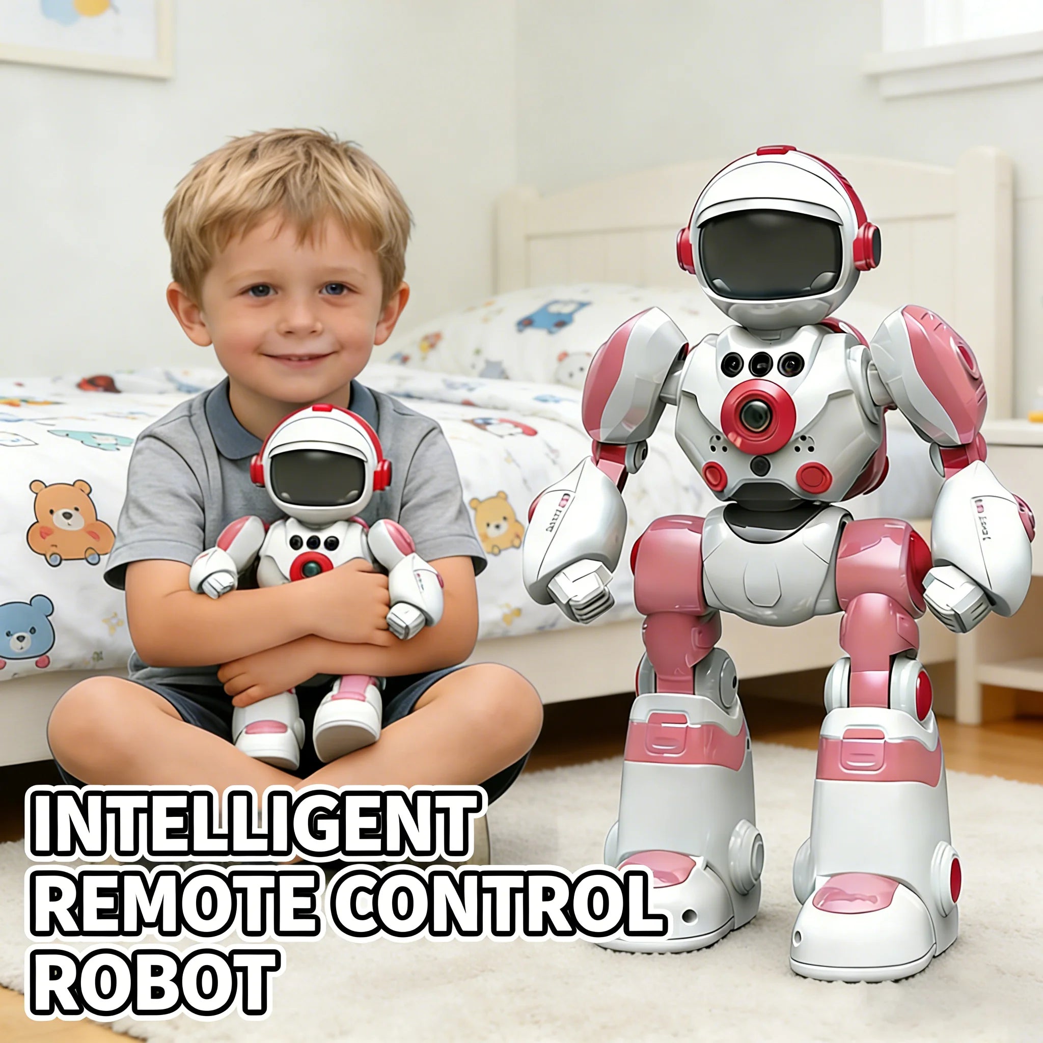 LAQTA RC Robot for Kids, a colorful remote-controlled robot toy with movable limbs and engaging design.