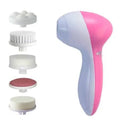 LAQTA Electric Facial Cleaner 5 in 1 with multiple brush heads and digital display, designed for deep cleansing and skincare.