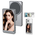 LAQTA Vlog Selfie Monitor Screen showing a compact, adjustable monitor with user holding a camera for vlogging and content creation.