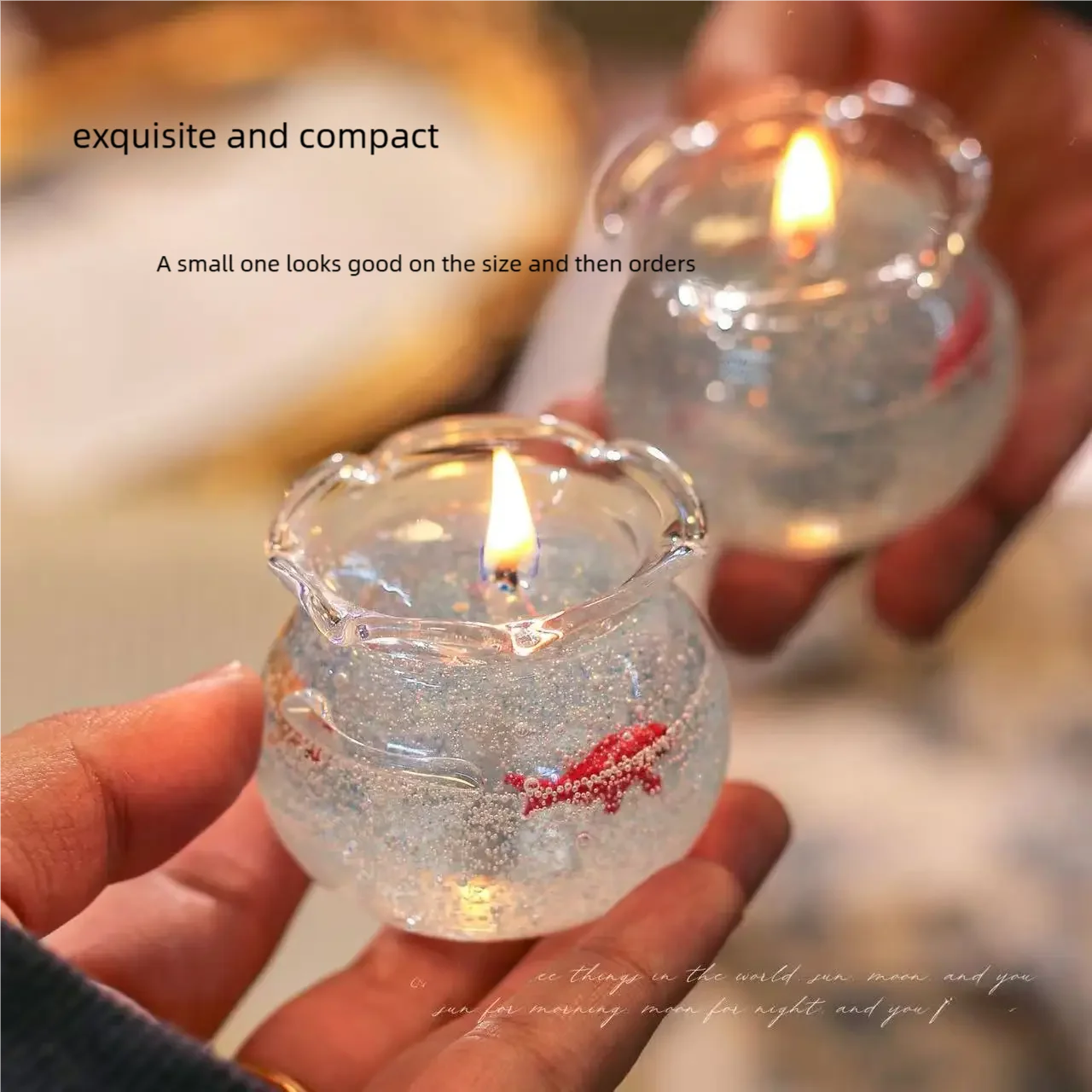 LAQTA Bubble Fish Tank goldfish aromatherapy candle with a clear glass container and decorative fish design on the label