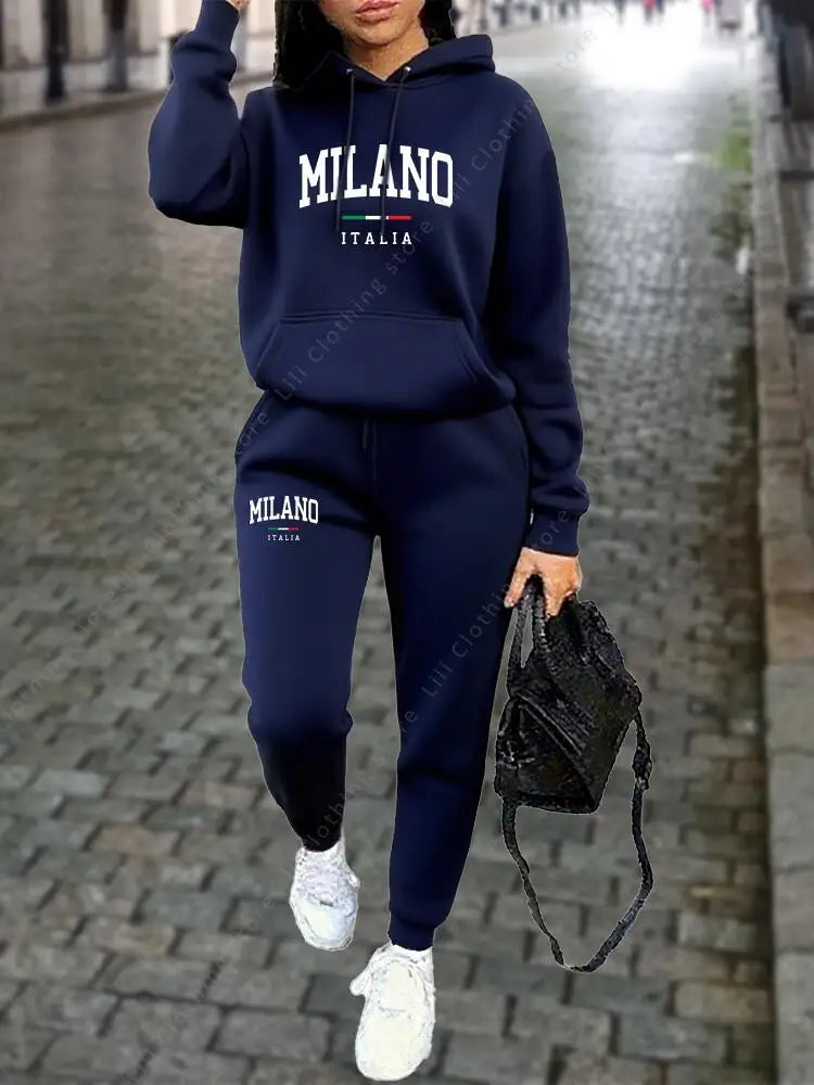 LAQTA MILANO pants set featuring a stylish matching top and pants in a modern design, perfect for casual wear.
