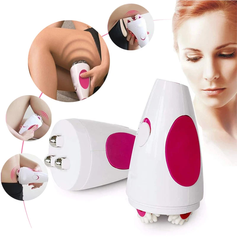 LAQTA massage roller in blue, cylindrical design for muscle relief and recovery, shown on a white background.
