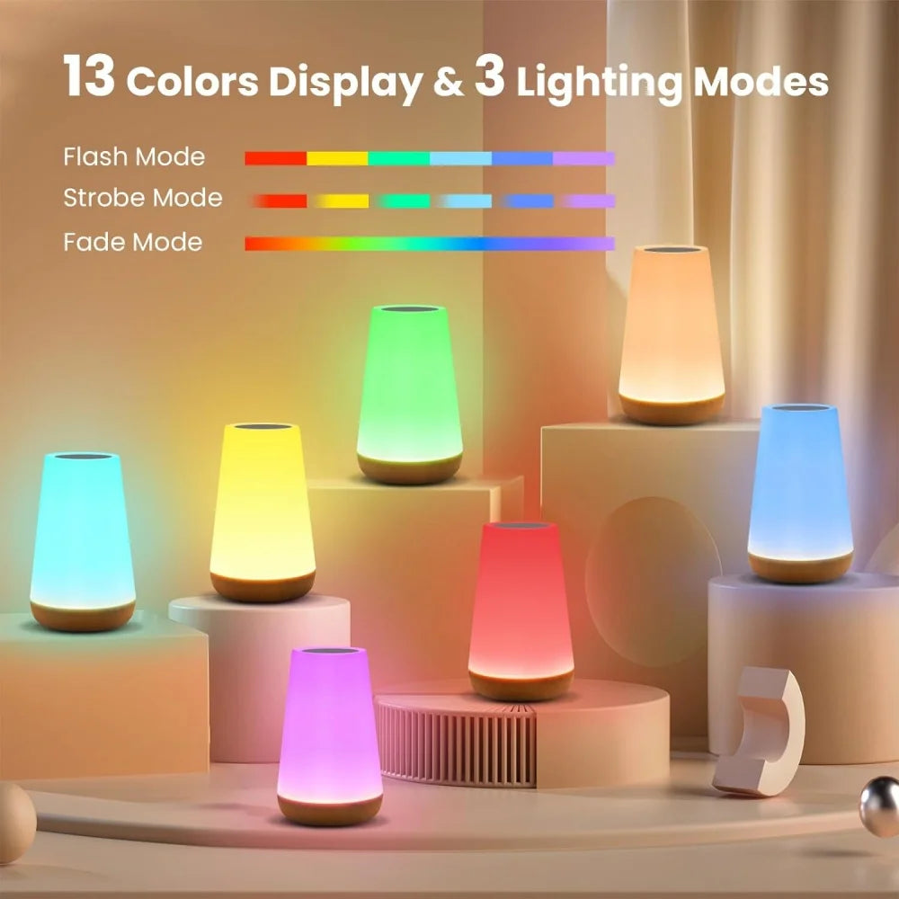 LAQTA dimmable touch lamp with sleek design and adjustable brightness, perfect for modern bedside or living room lighting.