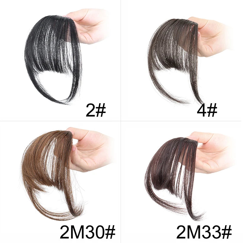 LAQTA synthetic invisible hair bangs, natural-looking clip-in hair extensions styled for a seamless, effortless hairstyle.
