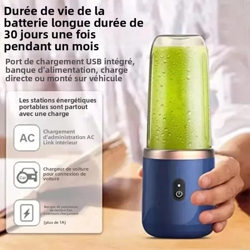 LAQTA portable blender with sleek design, compact size, and detachable blending jar for easy smoothies and drinks on the go.
