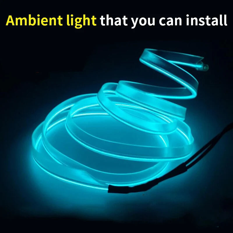 LAQTA car interior atmosphere lighting LED strip installed inside vehicle showing customizable ambient light effects