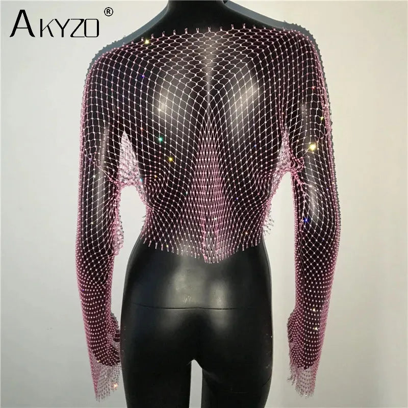 Autumn women's sexy see-through dress by LAQTA, featuring stylish design and lightweight fabric, suitable for fashionable fall outfits.