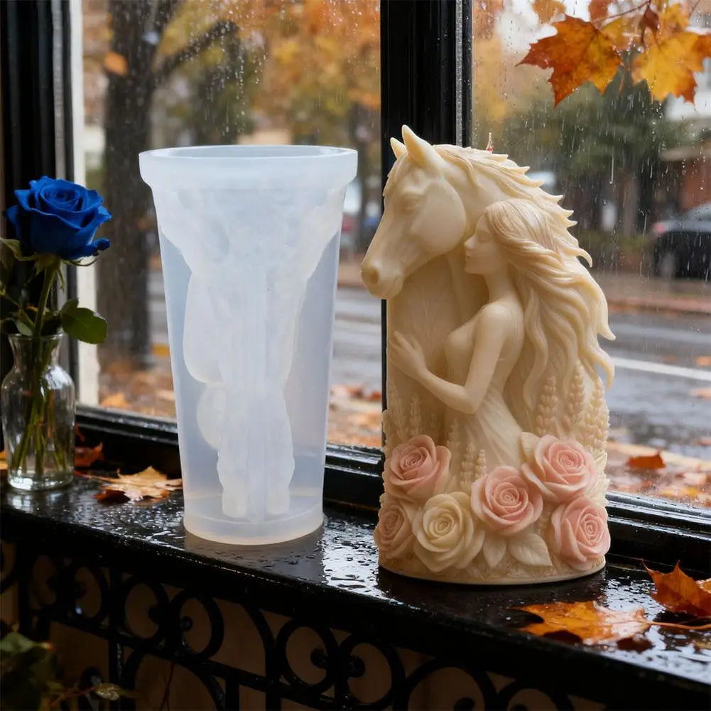 LAQTA Dreamy Horse Head Candle Mold showing detailed horse head design for DIY candle making.