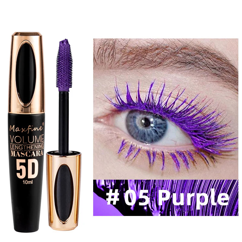LAQTA 5D Silk Mascara with Big Eyes, showcasing thick, volumizing black mascara on natural lashes for dramatic eye effect