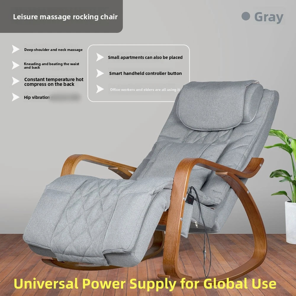 LAQTA ergonomic massage rocker recliner chair with padded armrests and plush cushioning for relaxing comfort.