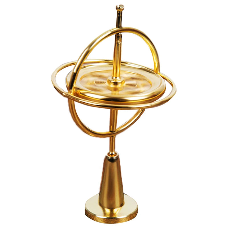 LAQTA Metal Anti-Gravity Spinning toy, showcasing a sleek, shiny spinning device with intricate design and metallic finish.