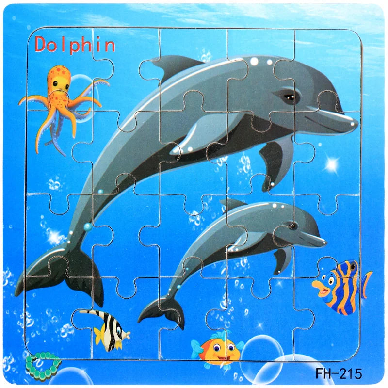 Colorful LAQTA Montessori 3D puzzle featuring interlocking wooden pieces for hands-on learning and fine motor skill development.