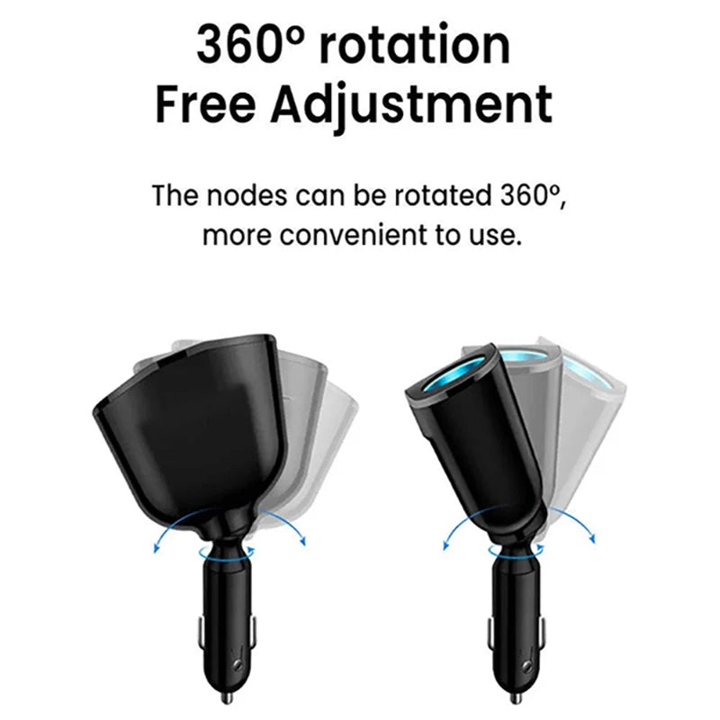 LAQTA dual-port car charger adapter with two USB ports for fast charging, compact design, suitable for vehicles.