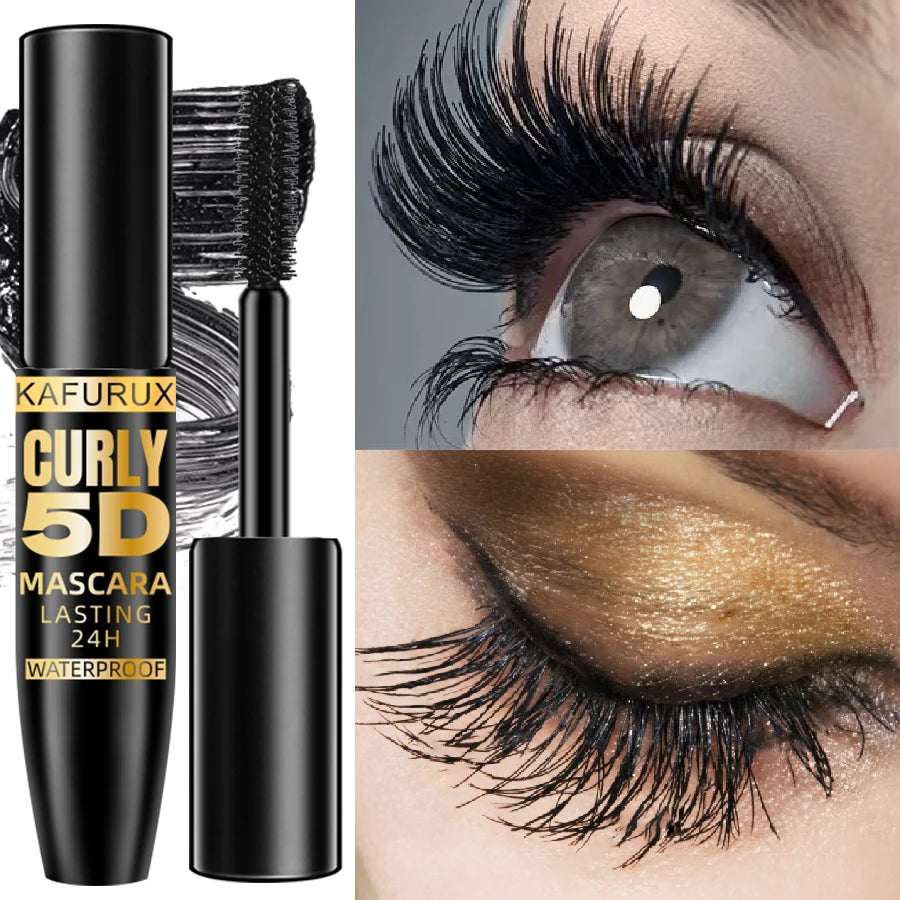 LAQTA 5D Black Waterproof Mascara with volumizing brush and smooth formula, designed for bold, long-lasting lashes