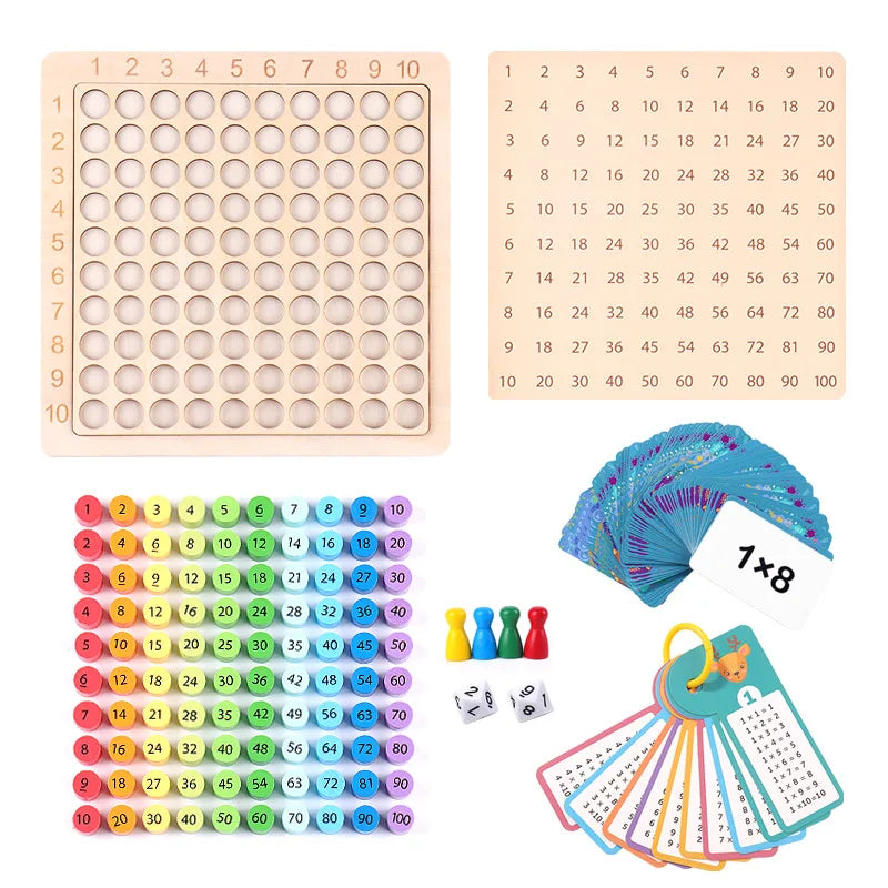 Colorful Montessori educational wooden toys by LAQTA, featuring natural wood blocks and shapes for children’s learning and play.