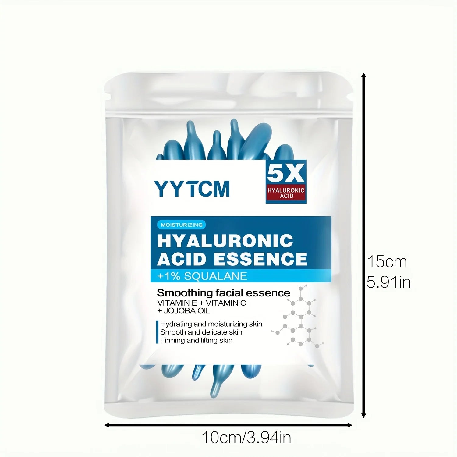 LAQTA Hyaluronic Acid Deep Moisturizing Capsule in a sleek white container, close-up of the product with capsules visible inside.