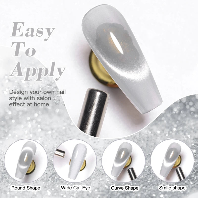 7ml LAQTA cat magnetic gel nail polish in a sleek bottle with a black cap, showcasing the product label and color.
