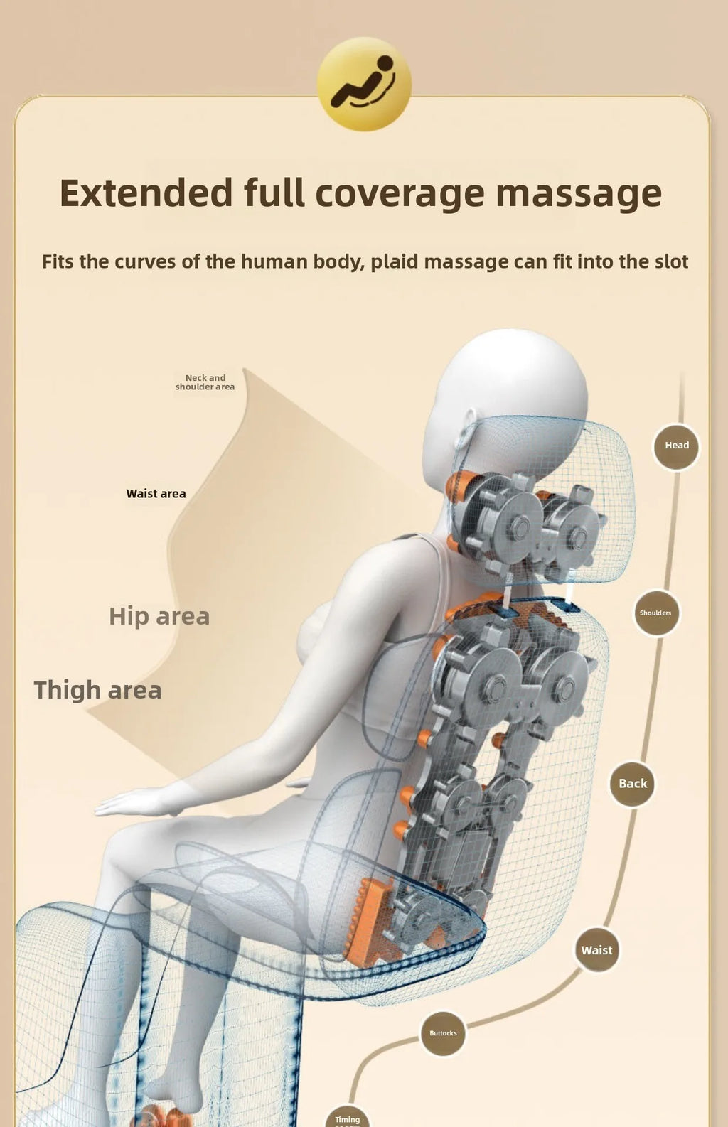 LAQTA Shiatsu neck massager with heat, showing ergonomic design and adjustable straps for targeted relief and relaxation.