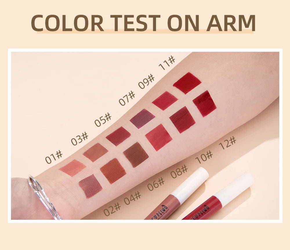 LAQTA matte liquid lipstick in a sleek tube, showcasing rich, vibrant color with a smooth, matte finish.