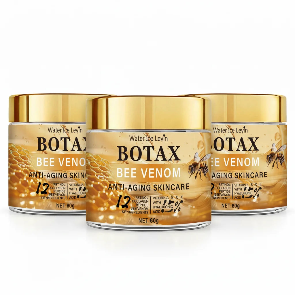 LAQTA Botax Bee Venom Cream jar with yellow lid and label, showing the product packaging and branding.