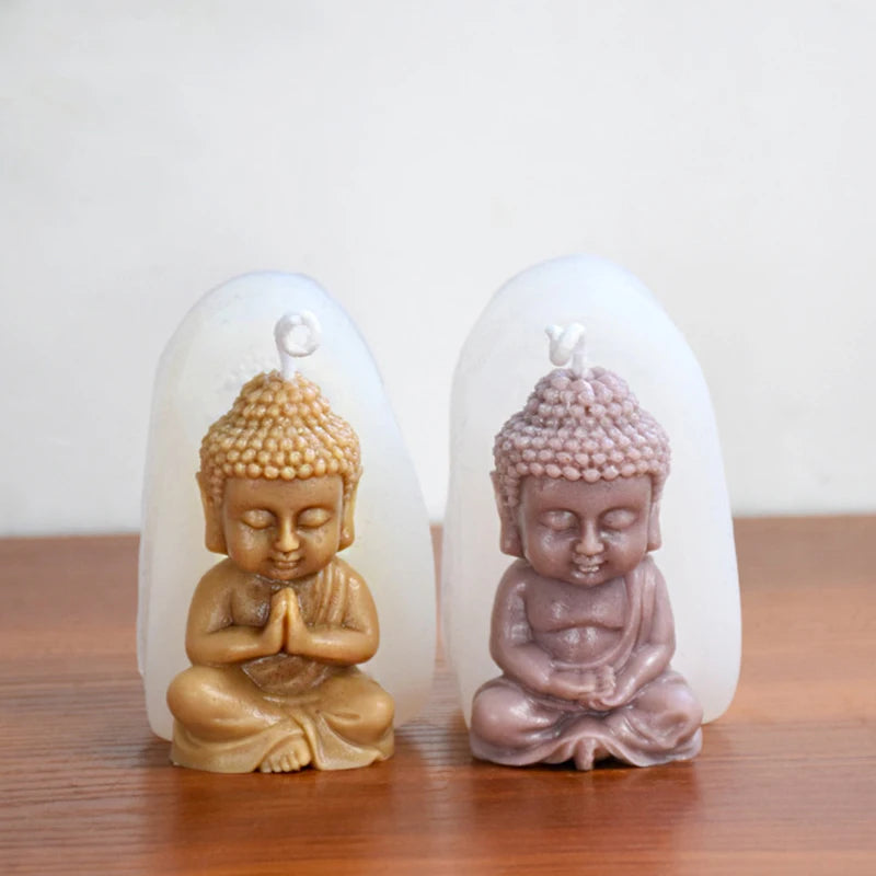 LAQTA Little Buddha Candle Silicone Mold showing detailed Buddha figure for candle making and craft projects