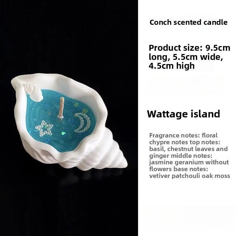 LAQTA sea shell aromatherapy candle with a decorative shell design, perfect for relaxing and adding a coastal touch.