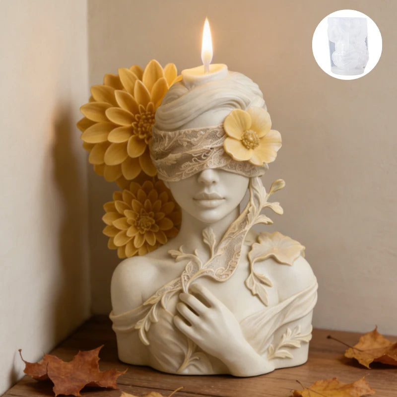 LAQTA Flora Art Candle Mold showing detailed floral-shaped silicone mold for creating decorative candles.
