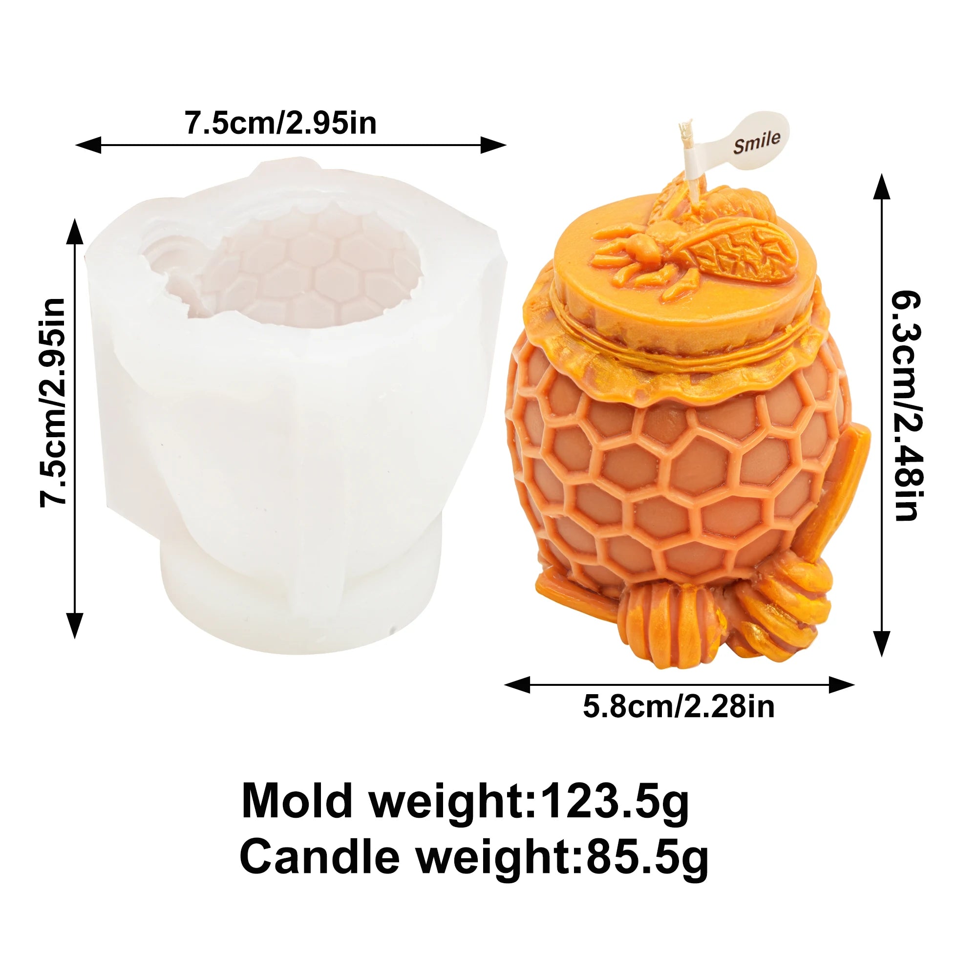 LAQTA 3D honeycomb silicone mold for crafting, baking, or soap making with detailed honeycomb pattern and flexible silicone surface.