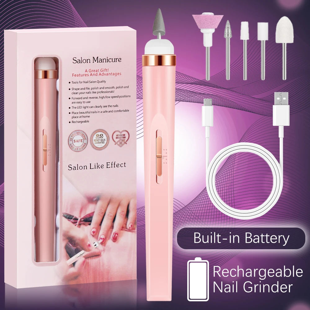 LAQTA 5-in-1 electric nail polish device showing multiple color options and sleek design for professional manicures.