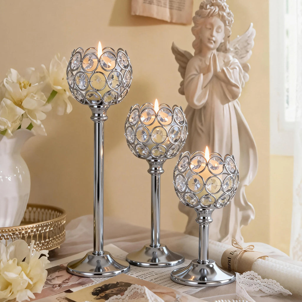 Elegant gold and silver metal glass candle from LAQTA featuring a sleek, stylish design perfect for home decor.