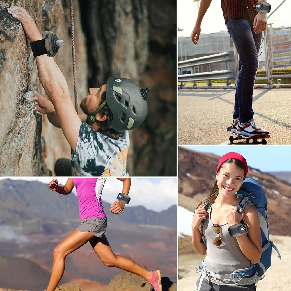 LAQTA wrist water bottle showing a compact, portable hydration accessory worn on the wrist with a sleek design.