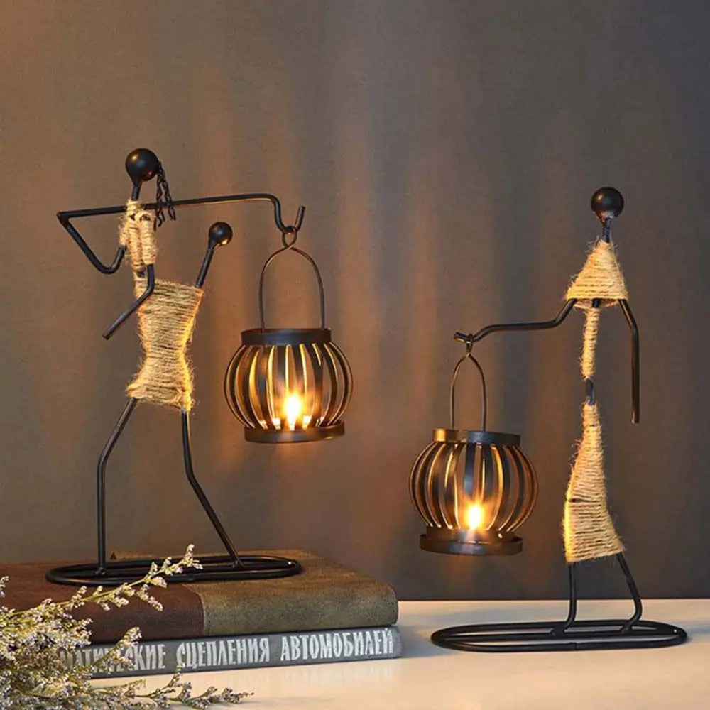 Nordic-style metal candlestick by LAQTA with a sleek, minimalist design suitable for modern home décor.