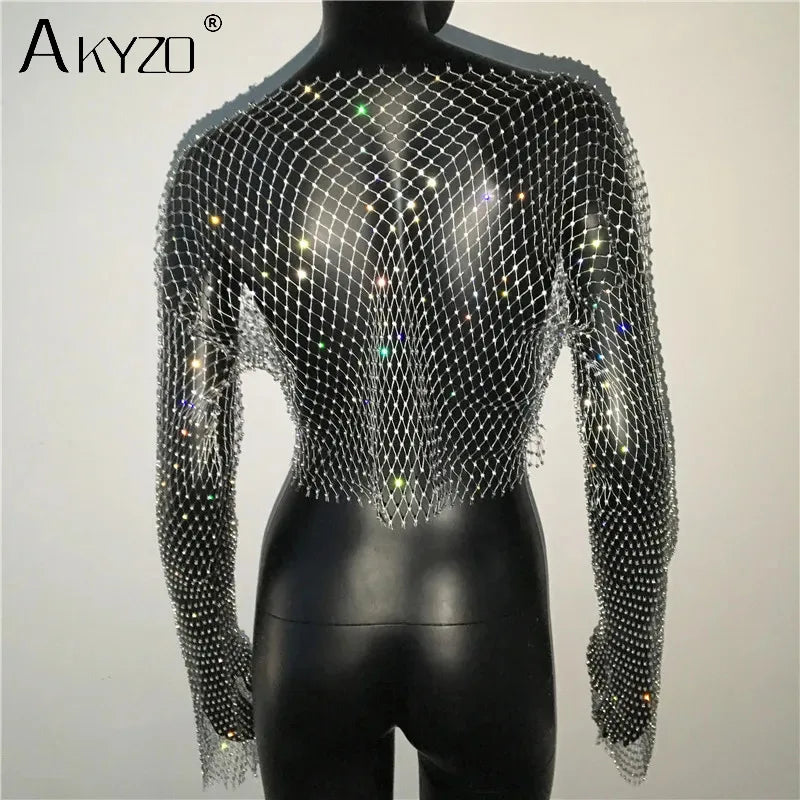 LAQTA autumn women's sexy see-through blouse featuring lightweight fabric and stylish design, perfect for fall fashion.