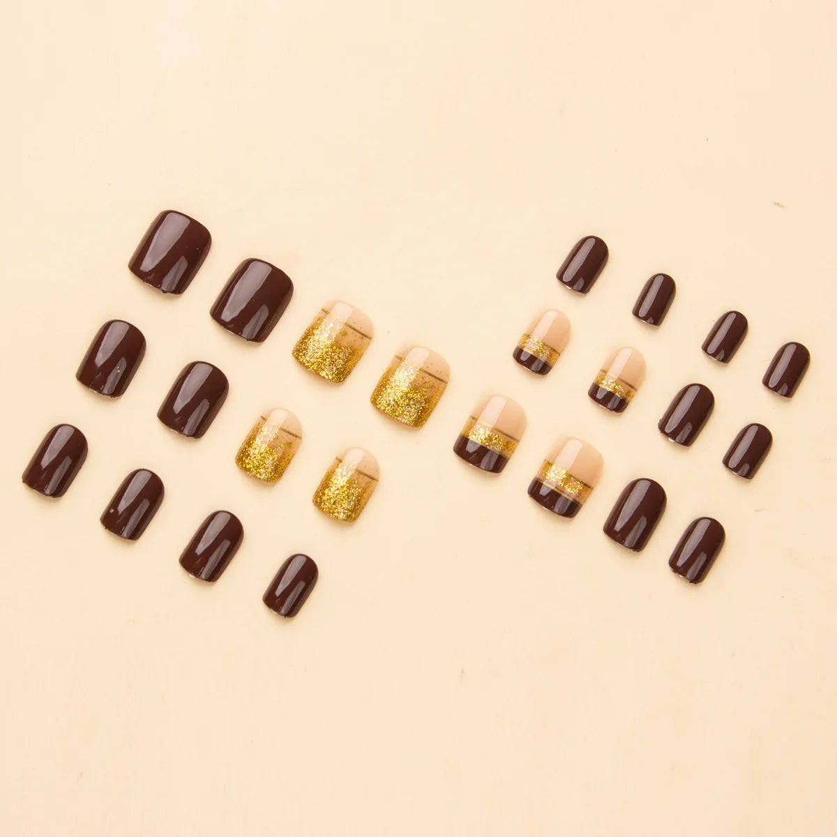 LAQTA short square fake nails with a natural finish, perfect for stylish, easy-to-wear nail enhancements.