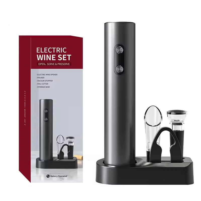 LAQTA electric wine bottle opener automatic, sleek device with foil cutter for effortless wine opening process
