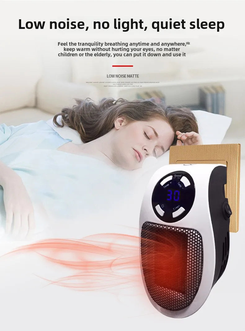 LAQTA Eco Plug-in Electric Heater showing compact design and control panel for efficient room heating.