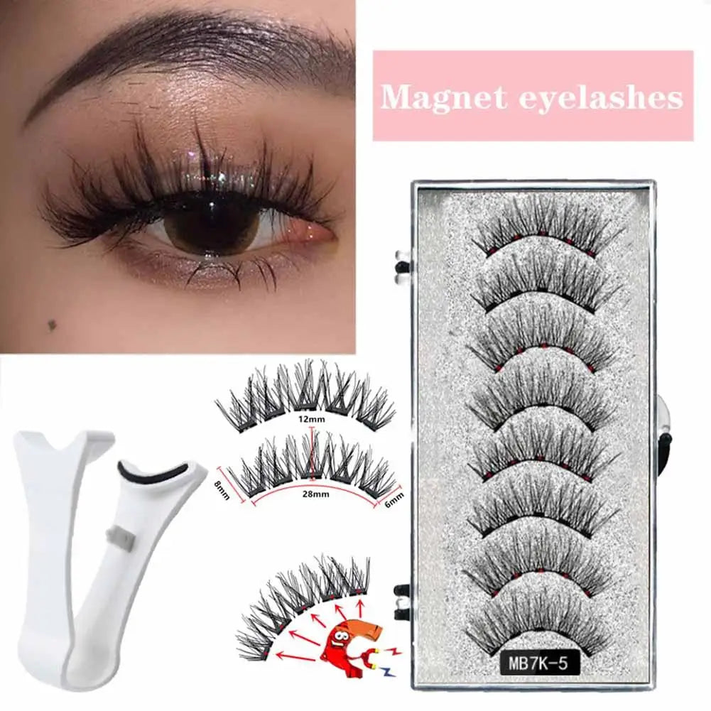 Natural Magnetic 3D Eyelashes by LAQTA, showcasing lightweight, full-volume false eyelashes with magnetic strips for easy wear.
