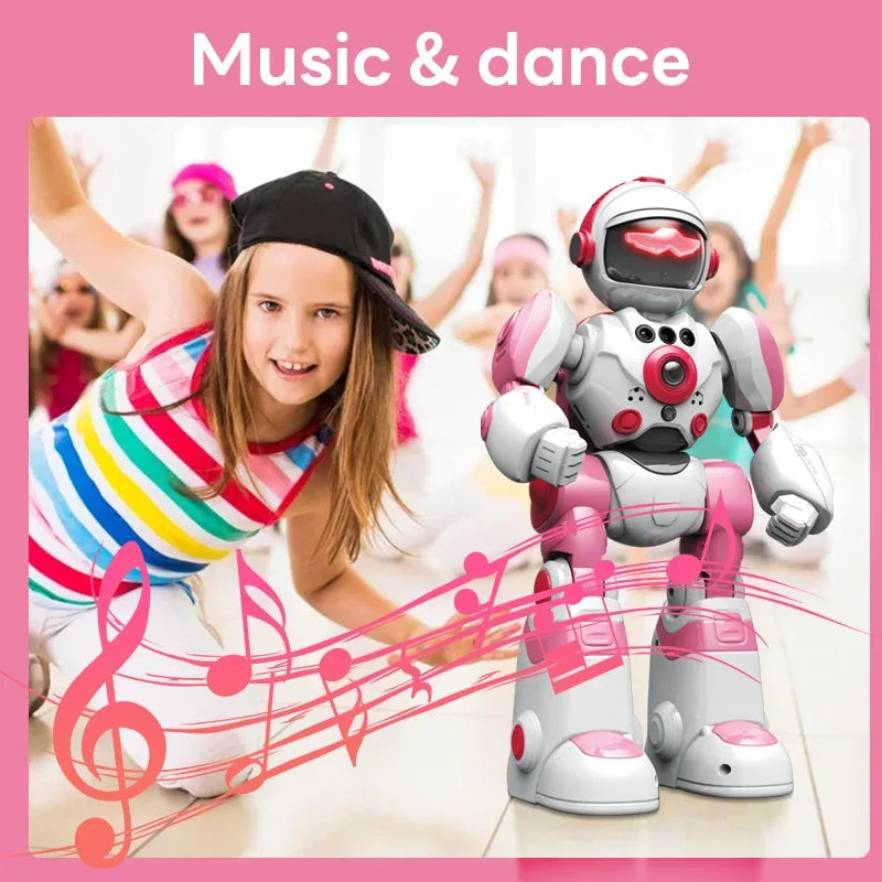 LAQTA RC Robot for Kids featuring a sleek design and interactive controls, perfect for young robotics enthusiasts.