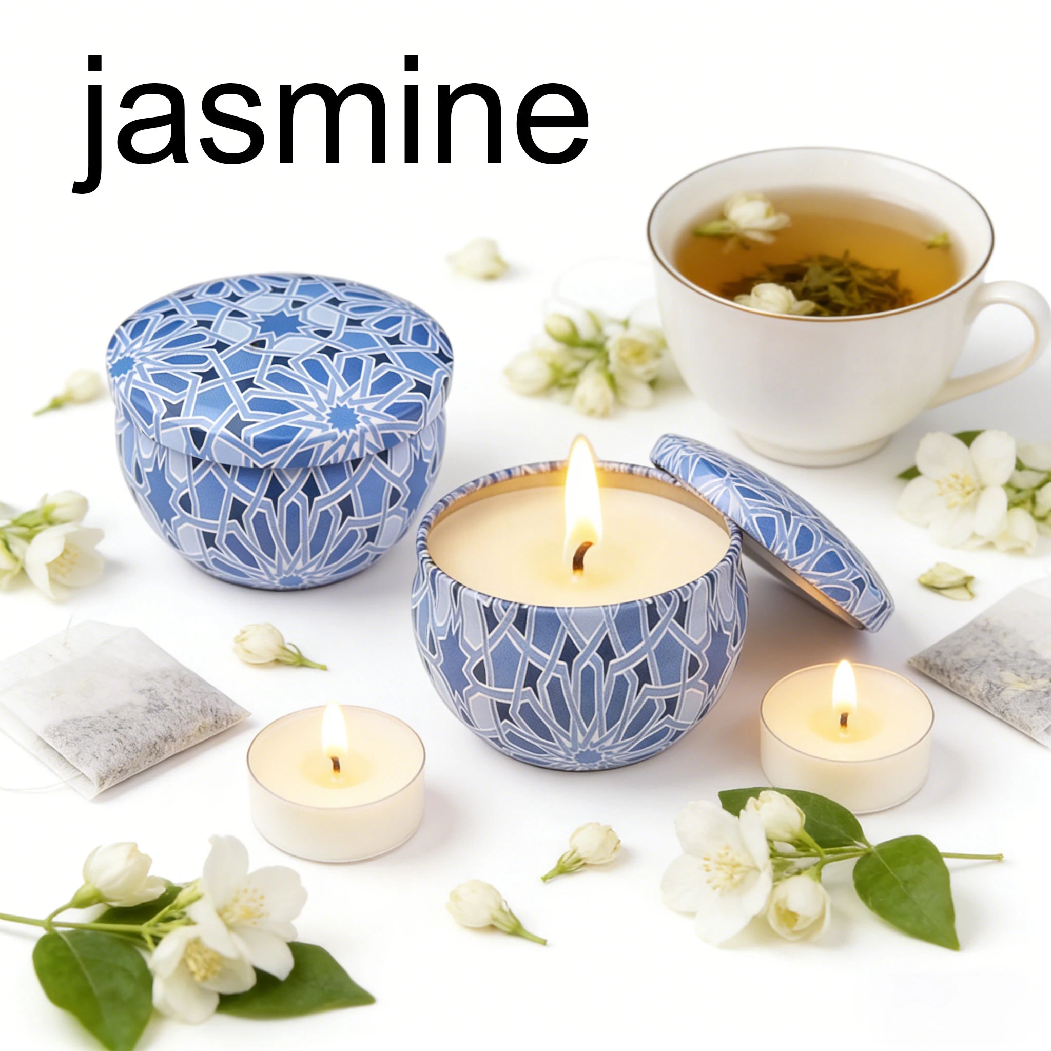 LAQTA ham-scented aromatherapy candle in a glass jar, showcasing a cozy, scented candle for relaxation and ambiance.