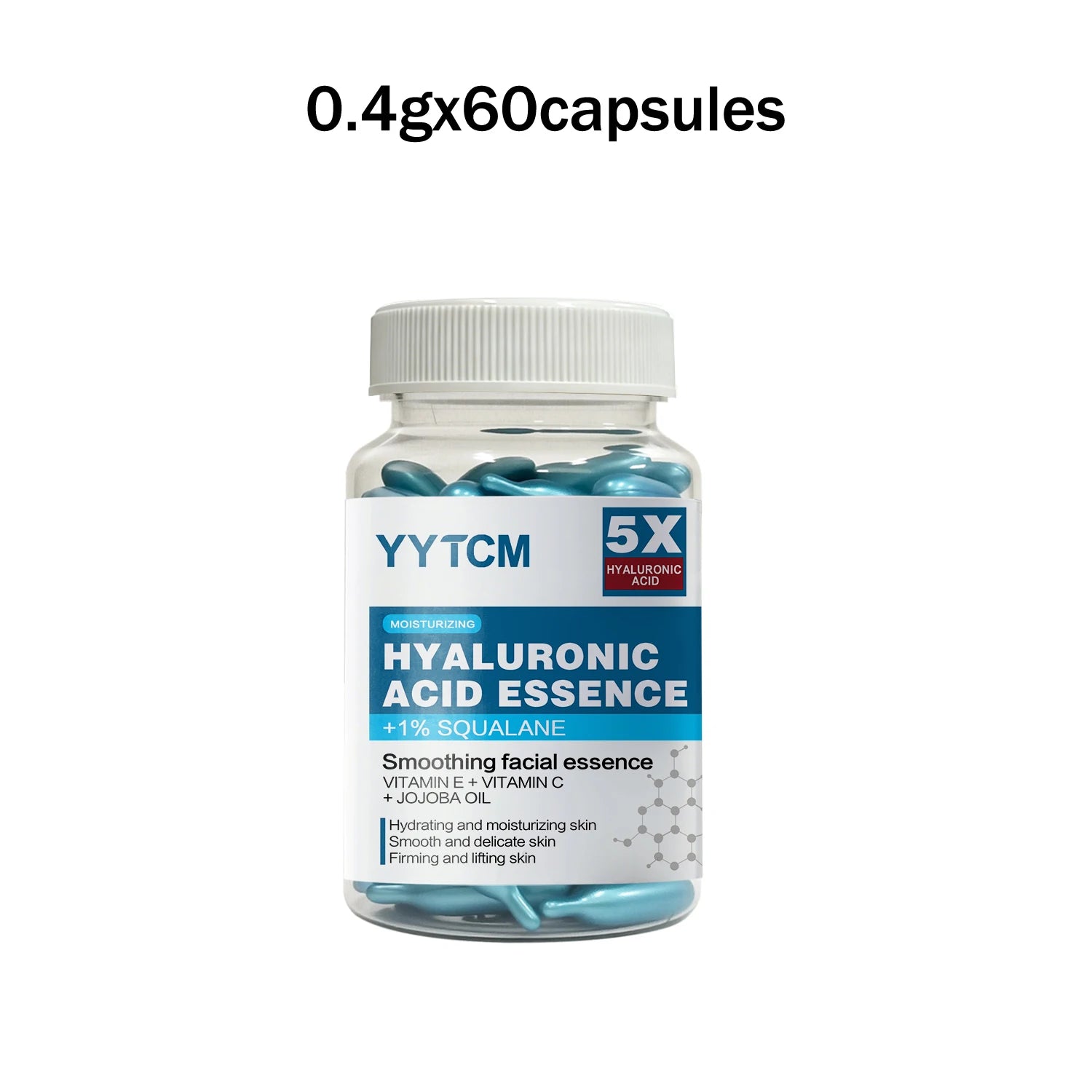 LAQTA Hyaluronic Acid Deep Moisturizing Capsule showing a clear capsule with hydrating serum inside.