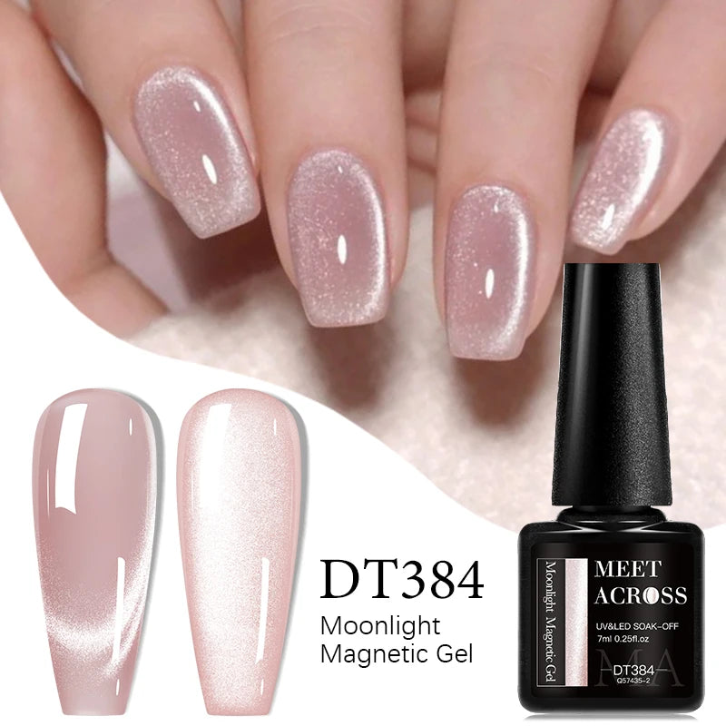 7ml LAQTA cat magnetic gel nail polish bottle with black cap and label, showcasing the product in a clear angle.