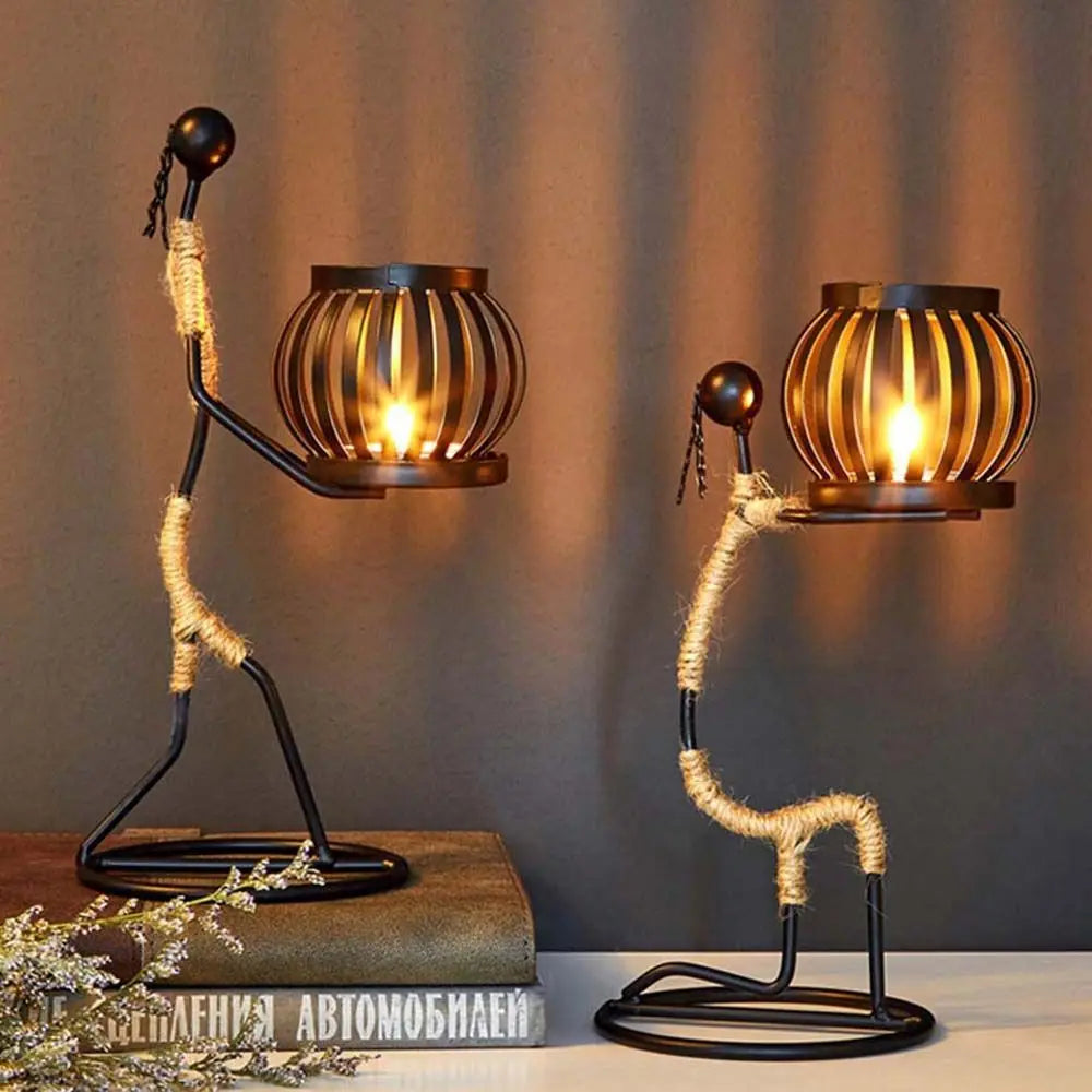 Elegant Nordic metal candlestick by LAQTA featuring a sleek, modern design suitable for decorative or functional use.
