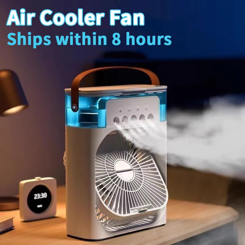 LAQTA 3-in-1 fan and air conditioner unit showing adjustable vents and digital display for versatile cooling and airflow.
