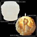 Couples embrace embossed spherical candle mold by LAQTA, showing detailed heart-shaped pattern on the round silicone mold.