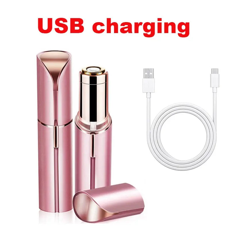 Portable LAQTA lipstick in sleek black casing, with the lipstick bullet partially extended, ideal for on-the-go makeup.